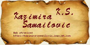 Kazimira Samailović vizit kartica
